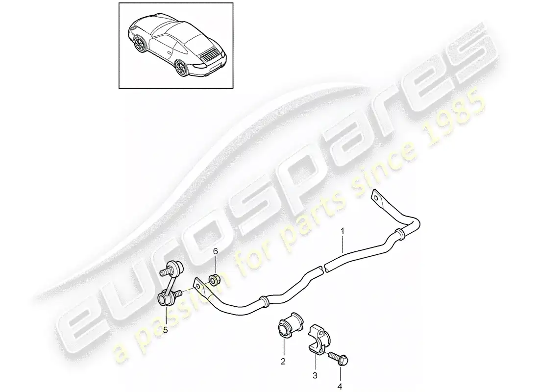 porsche 2012 (997-2) stabilizer parts diagram