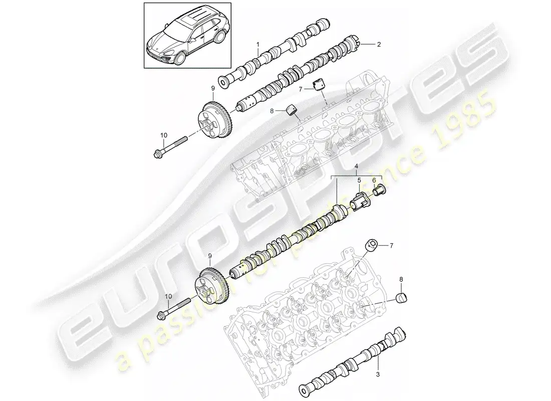 porsche 2014 (cayenne e2 92a) camshaft part diagram