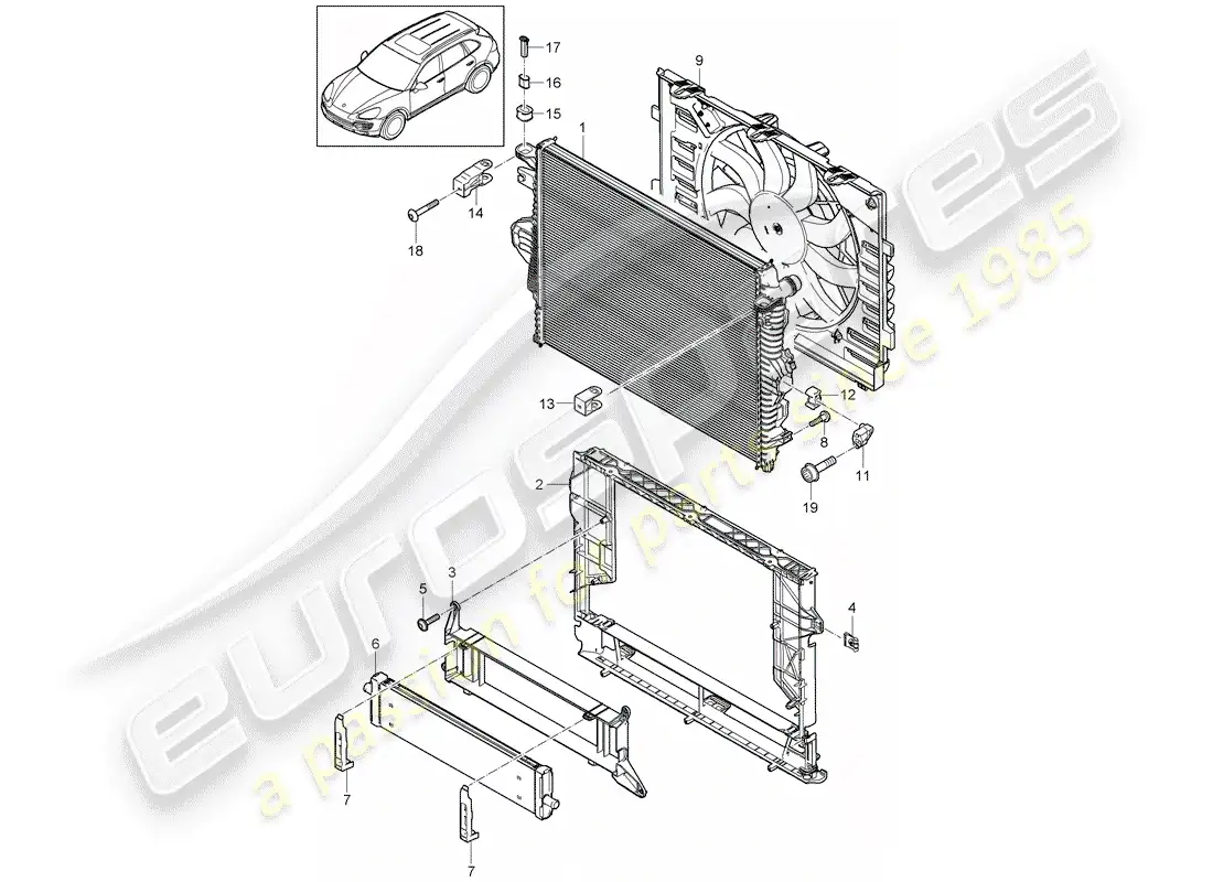 porsche 2014 (cayenne e2 92a) water cooling 3 part diagram
