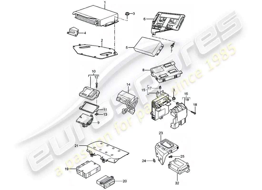 porsche 2007 (987 boxster) control units part diagram