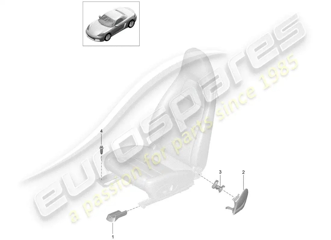 porsche 2019 (718 boxster) seat parts diagram