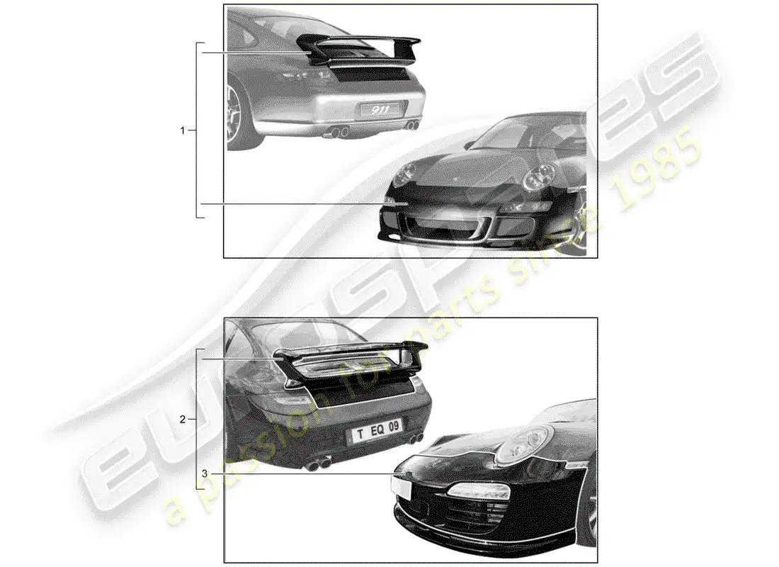 porsche 2007 (tequipment) aerokit parts diagram