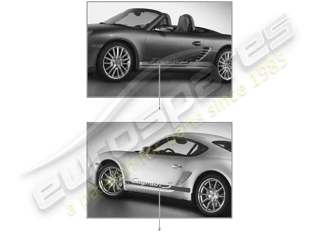 porsche 2009 (tequipment) trim foil parts diagram