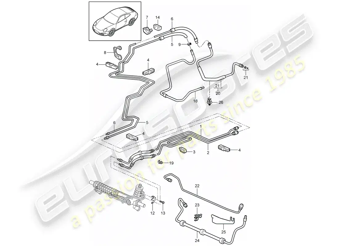 porsche 2012 (997-2) power steering parts diagram
