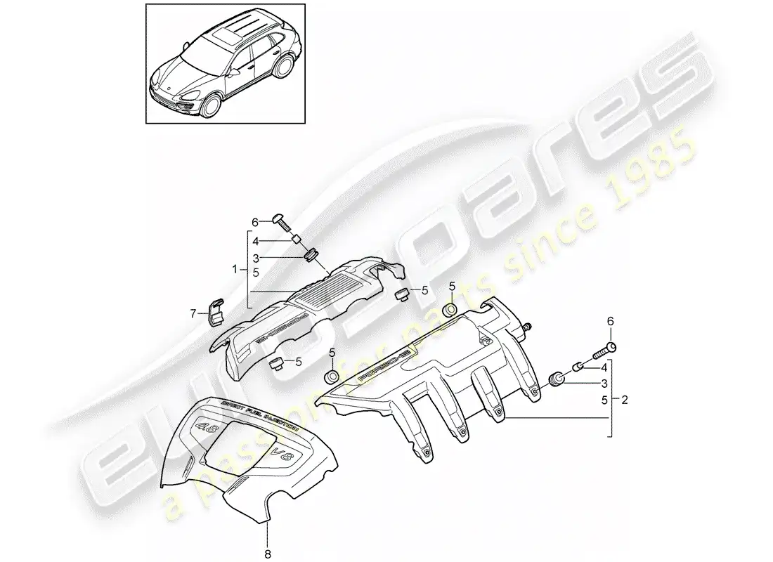porsche 2014 (cayenne e2 92a) engine cover part diagram