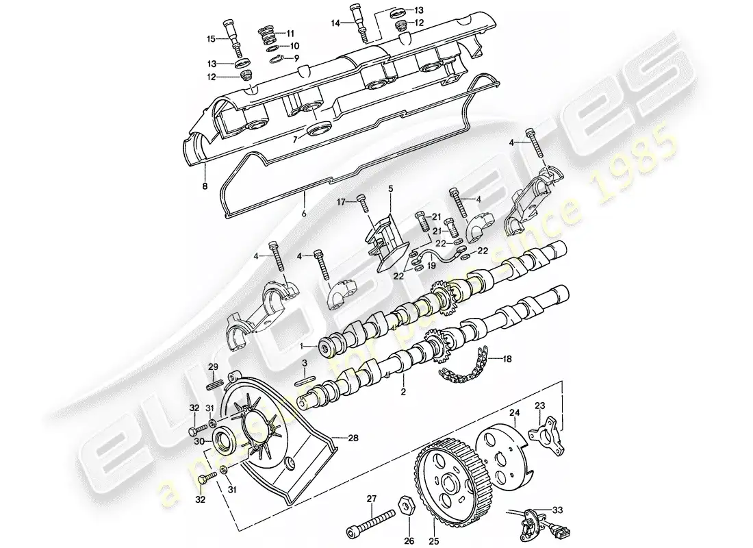 porsche 1987 (944) camshaft parts diagram