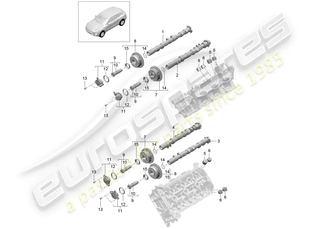 porsche 2015 (macan) camshaft parts diagram