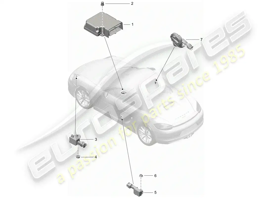 porsche 2014 (981 boxster) electronic control module parts diagram