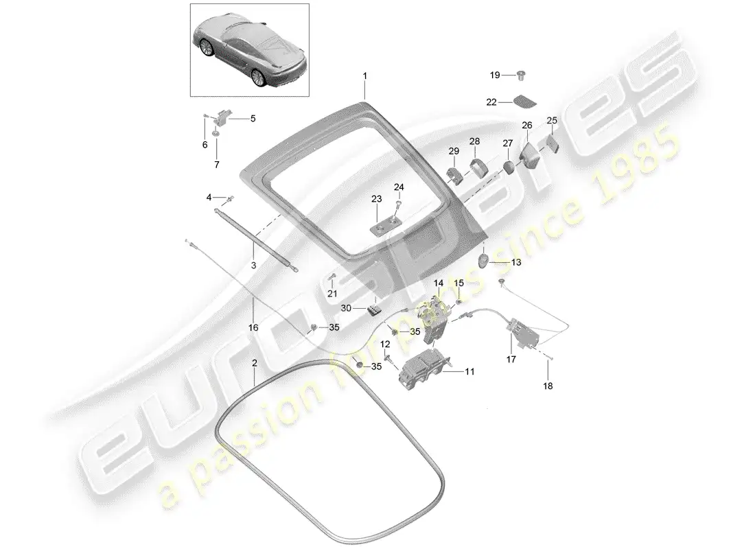 porsche 2016 (981 cayman gt4) cover part diagram