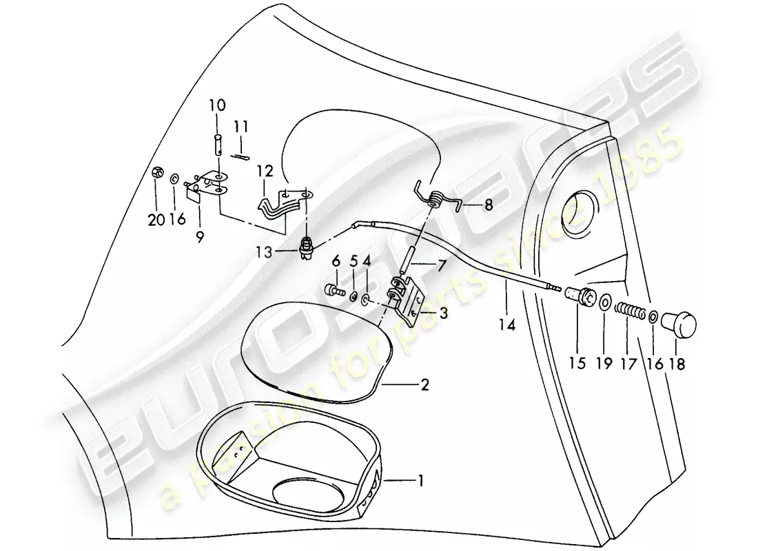 porsche 1973 (911) oil inlet - d >> - mj 1972 parts diagram