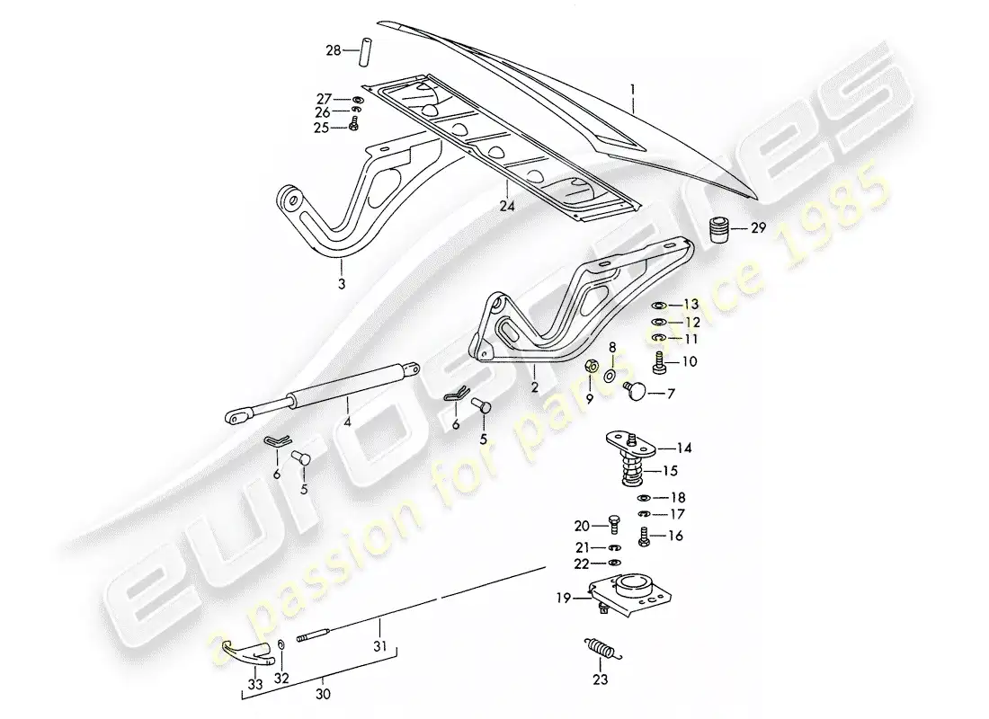 porsche 1969 (911/912) cover parts diagram