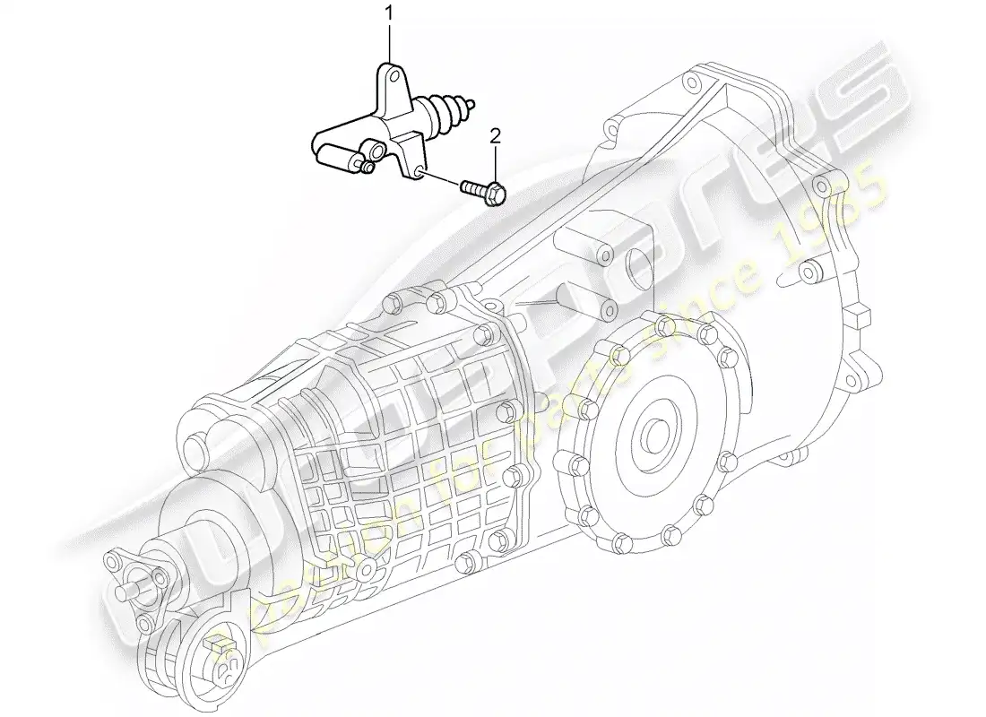 porsche 2002 (996) hydraulic clutch - operation - clutch slave cylinder parts diagram