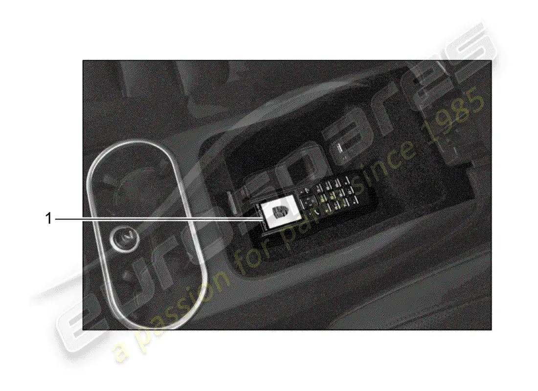porsche 2013 (tequipment cayenne) telephone handset with parts diagram