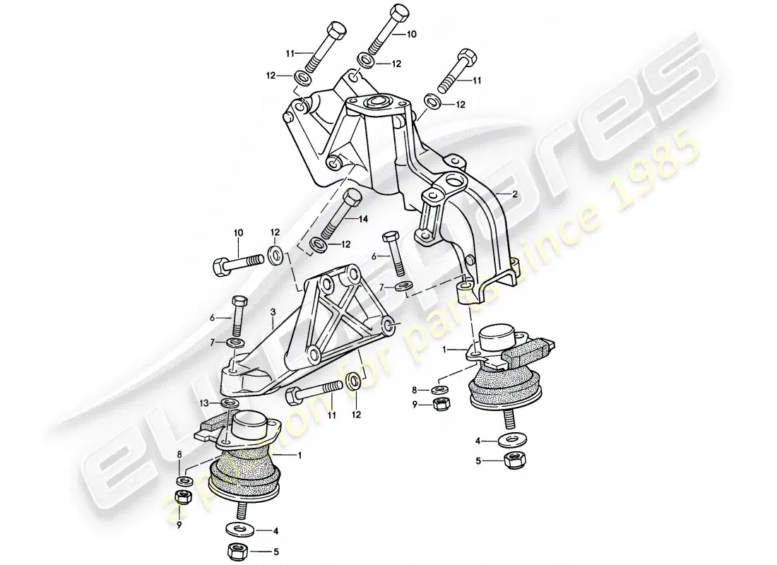 porsche 1988 (944) engine suspension parts diagram