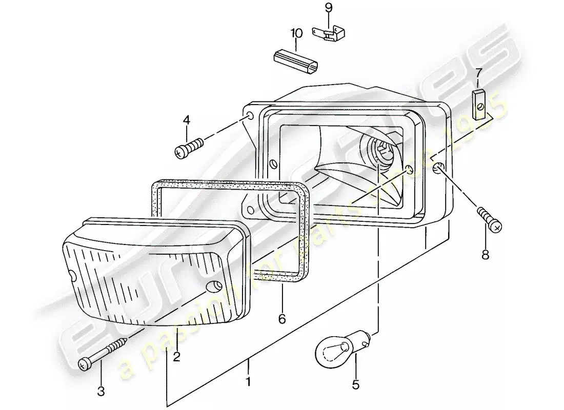 porsche 1988 (944) turn signal parts diagram