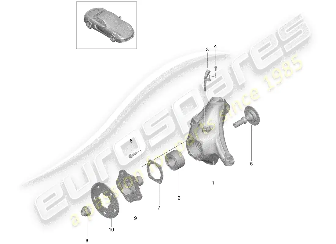 porsche 2013 (981 boxster) wheel carrier parts diagram