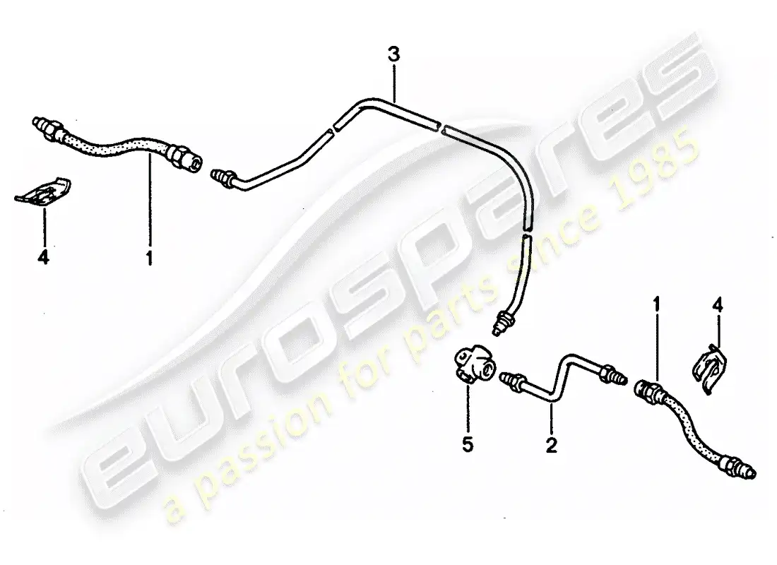 porsche 1995 (928) brake lines parts diagram