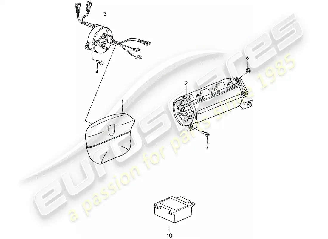 porsche 1995 (993) airbag - see technical information - gr.6 nr.5/96 parts diagram