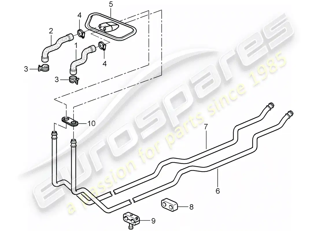 porsche 2008 (997-1 turbo / gt2) heating system 1 parts diagram