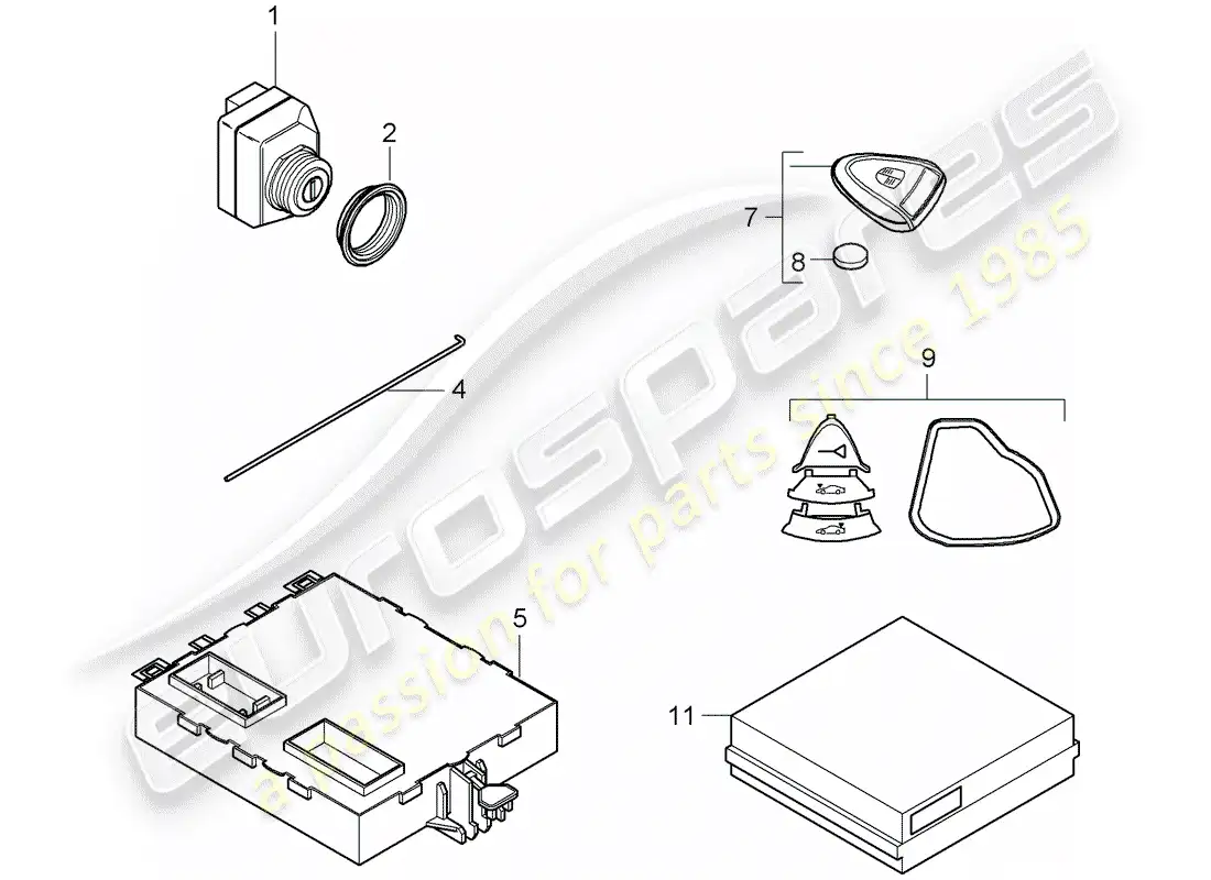porsche 2007 (997-1 turbo / gt2) control units parts diagram