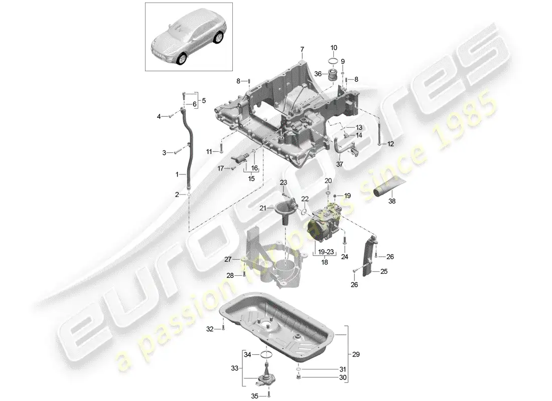 porsche 2015 (macan) exhaust system parts diagram