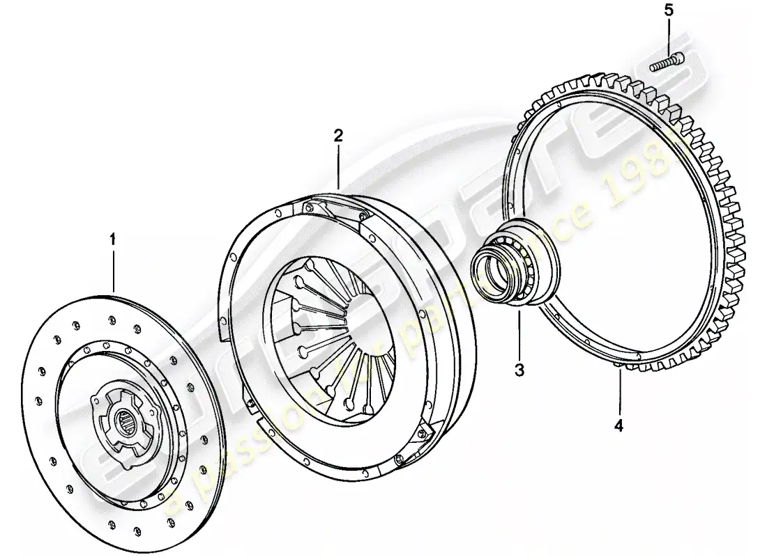 porsche 1986 (924s) clutch parts diagram