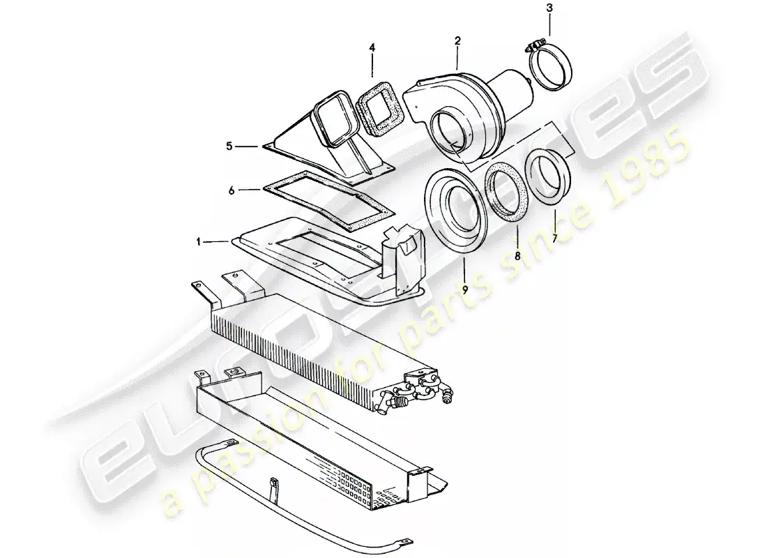 porsche 1981 (911) fan parts diagram