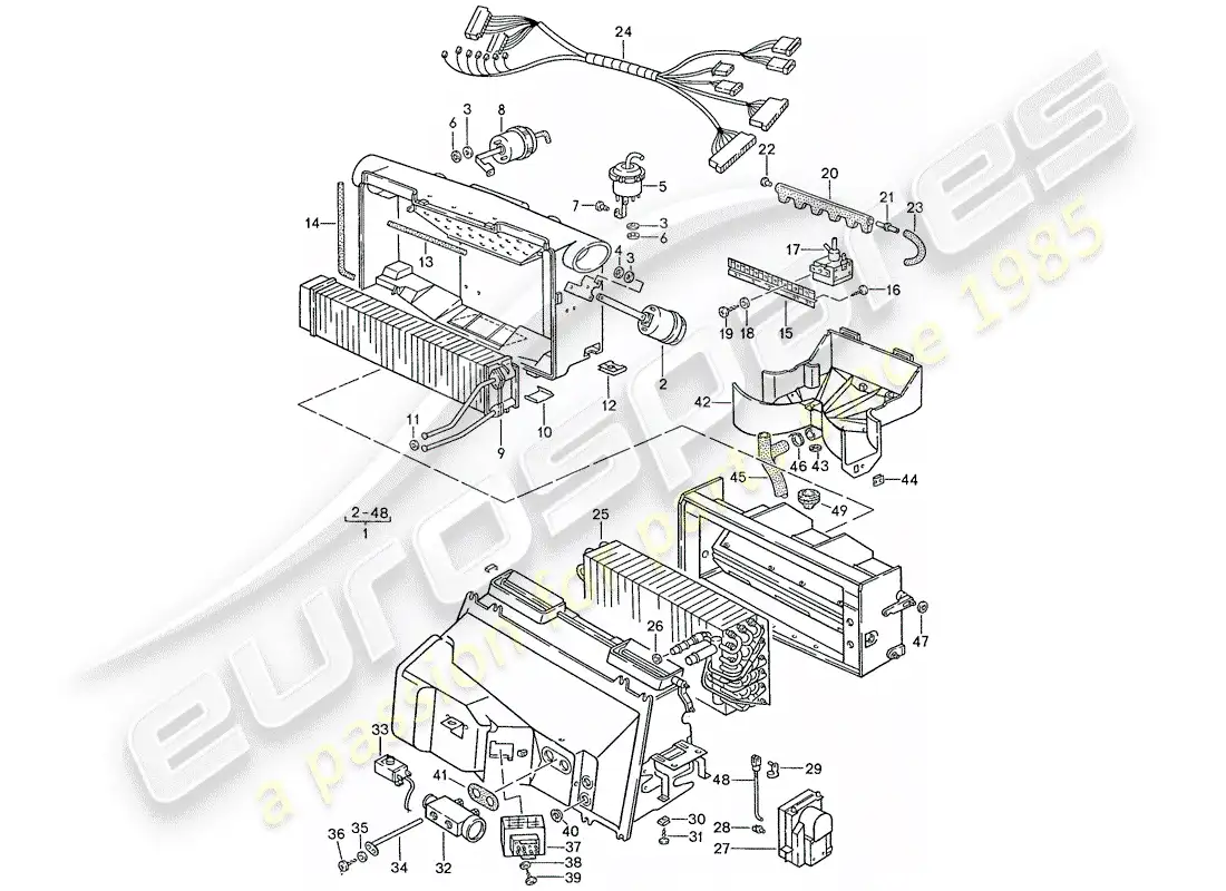 porsche 1991 (928) air conditioner - air conditioner parts diagram