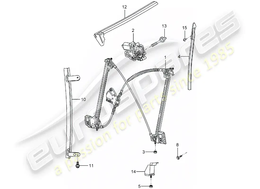 porsche 2004 (carrera gt) window regulator parts diagram