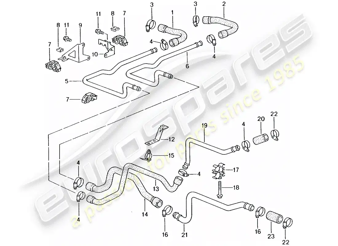 porsche 2003 (996 gt3) lines - heater parts diagram