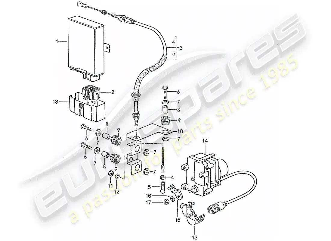 porsche 1991 (928) cruise control system - d - mj 1988>> parts diagram