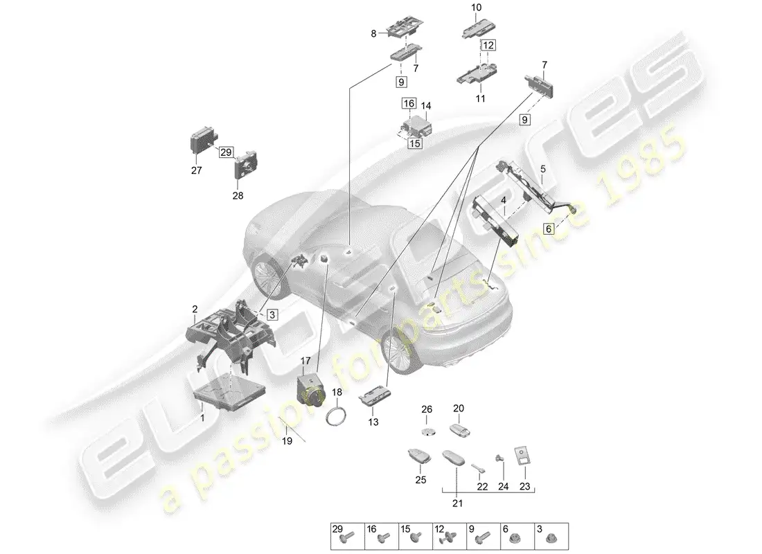 porsche 2020 (macan) control units part diagram