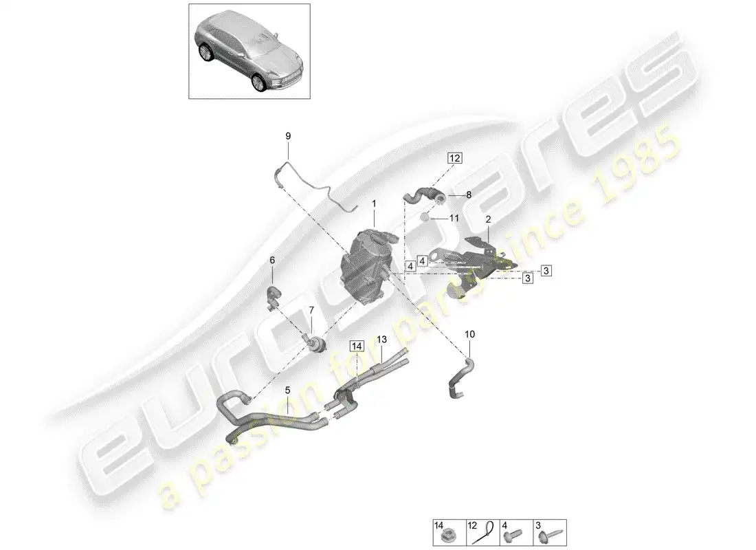 porsche 2020 (macan) additional heater parts diagram