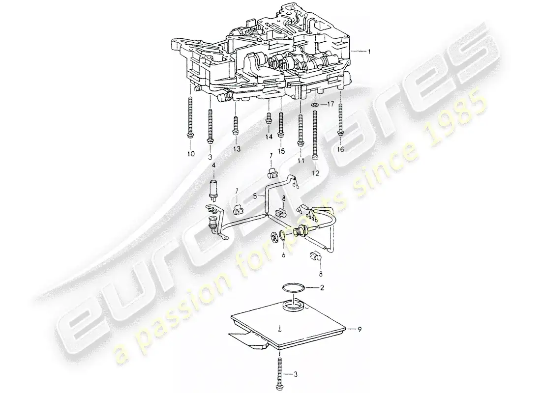 porsche 1994 (964) tiptronic - oil strainer - inductive sender - fasteners - for - switch unit parts diagram