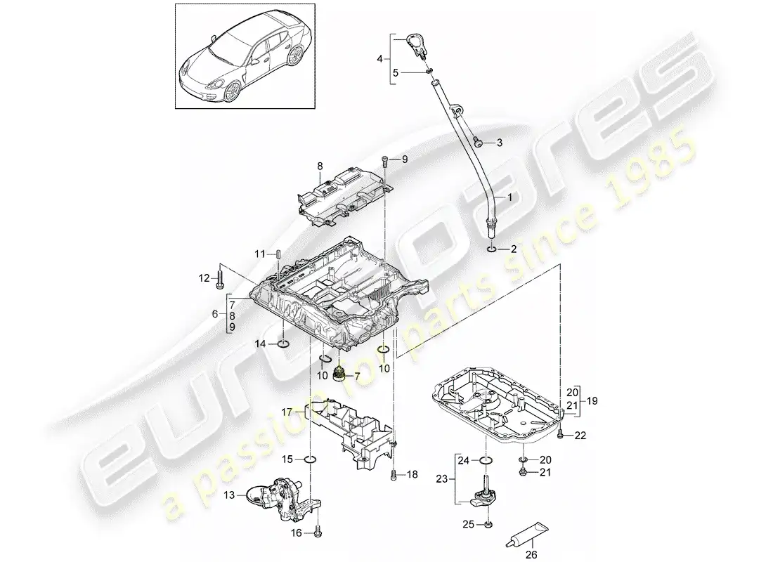 porsche 2014 (panamera 970) oil-conducting housing parts diagram