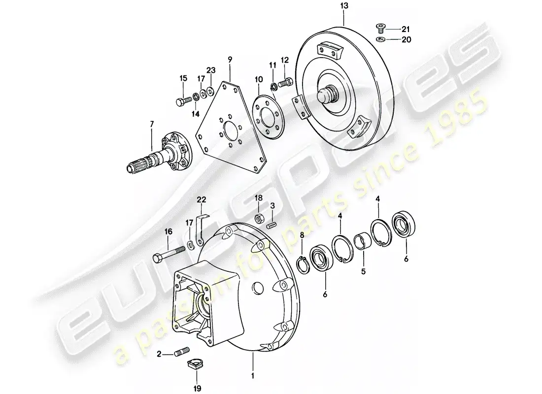porsche 1979 (928) torque converter - converter housing - automatic transmission parts diagram