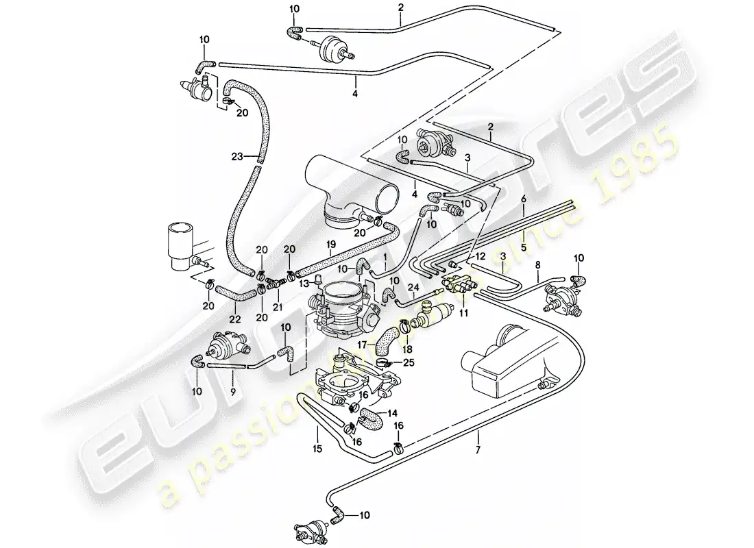 porsche 1983 (928) lh-jetronic - 2 - d - mj 1985>> parts diagram