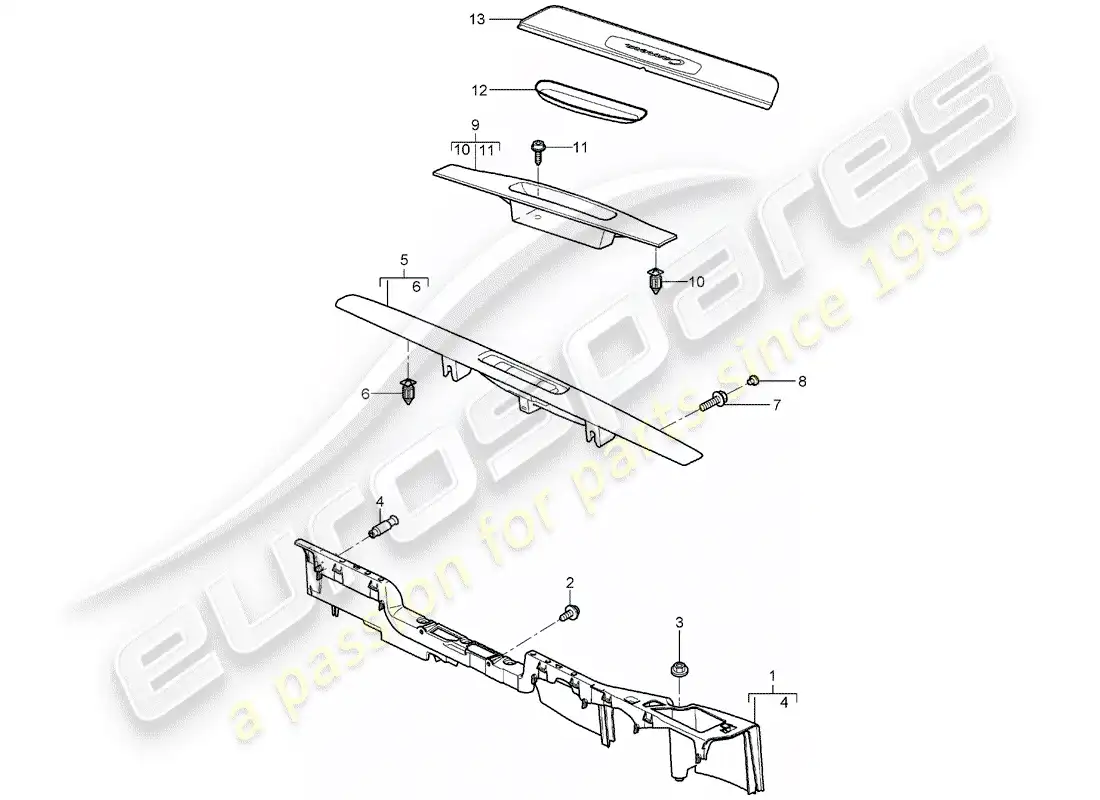 porsche 2006 (997-1) lining parts diagram