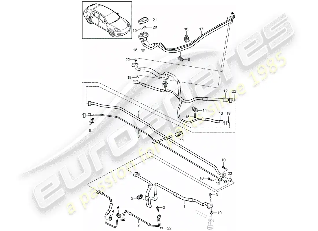 porsche 2014 (panamera 970) refrigerant line parts diagram
