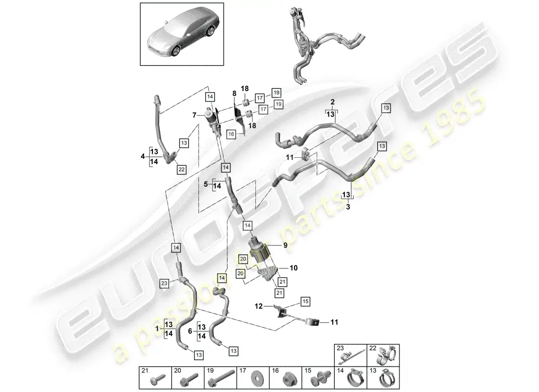 porsche 2017 (panamera 971-1) heater parts diagram