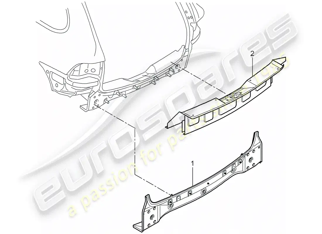 porsche 2014 (cayenne e2 92a) rear end part diagram