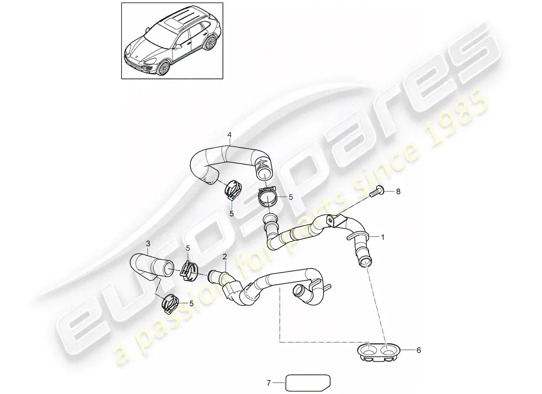porsche 2014 (cayenne e2 92a) hose part diagram