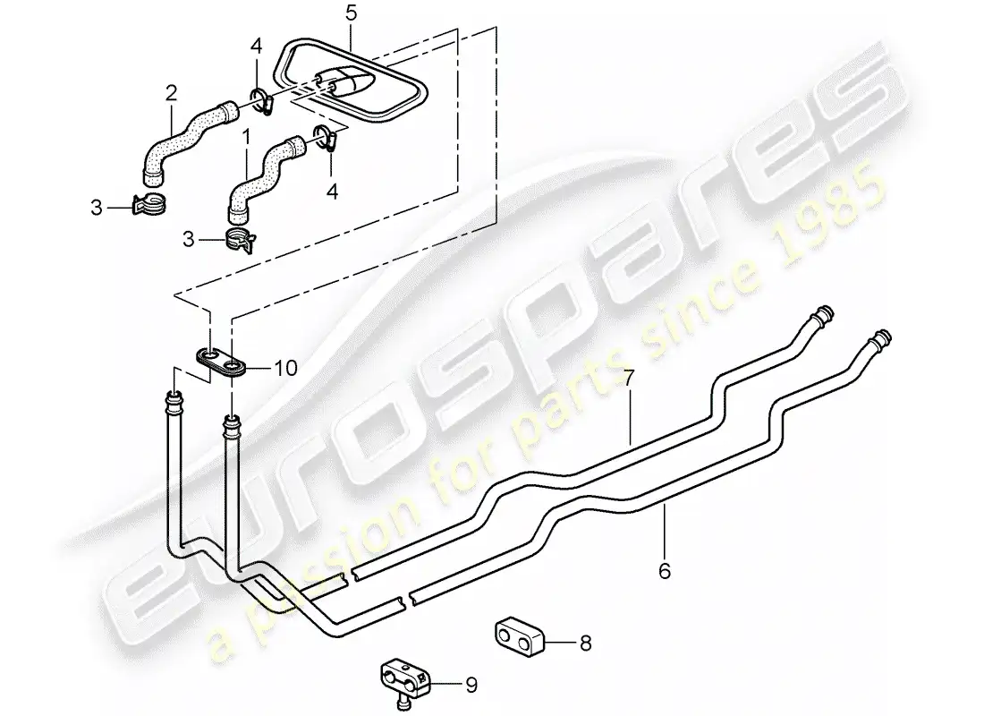 porsche 2008 (997-1 gt3) heating system 1 parts diagram