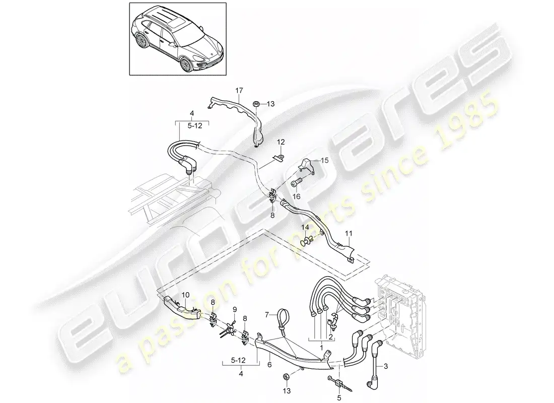 porsche 2014 (cayenne e2 92a) hybrid part diagram