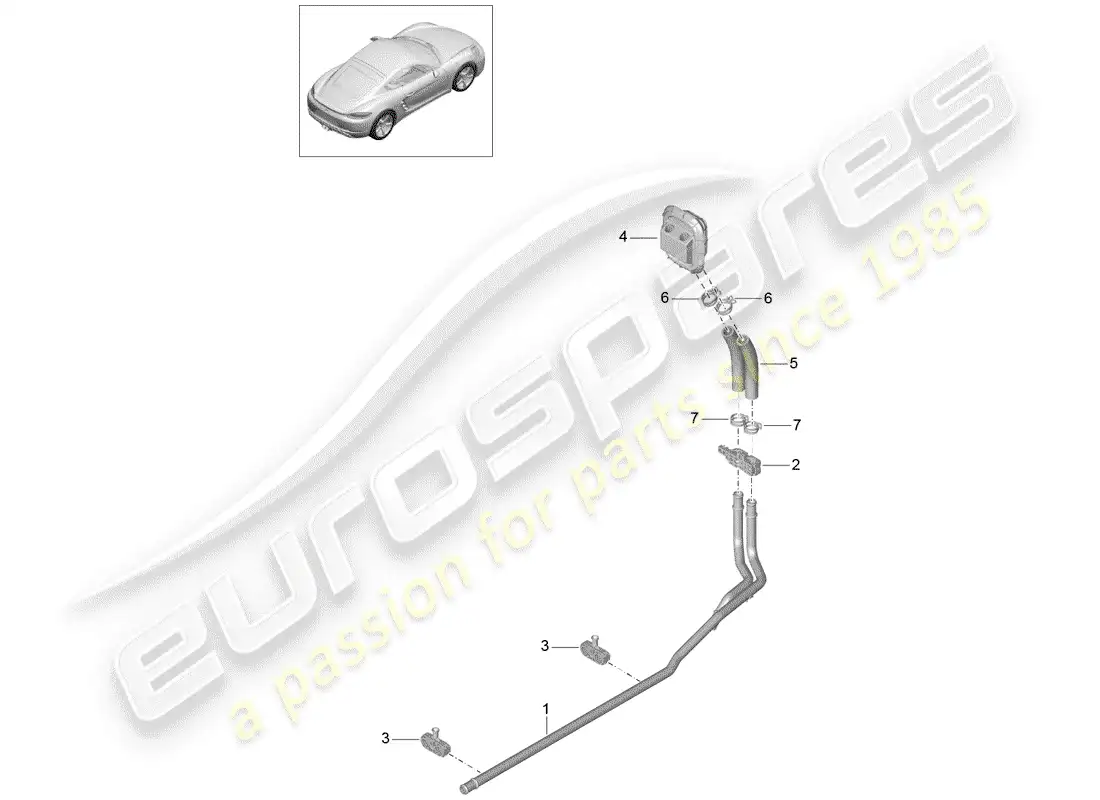 porsche 2019 (718 cayman) heater parts diagram