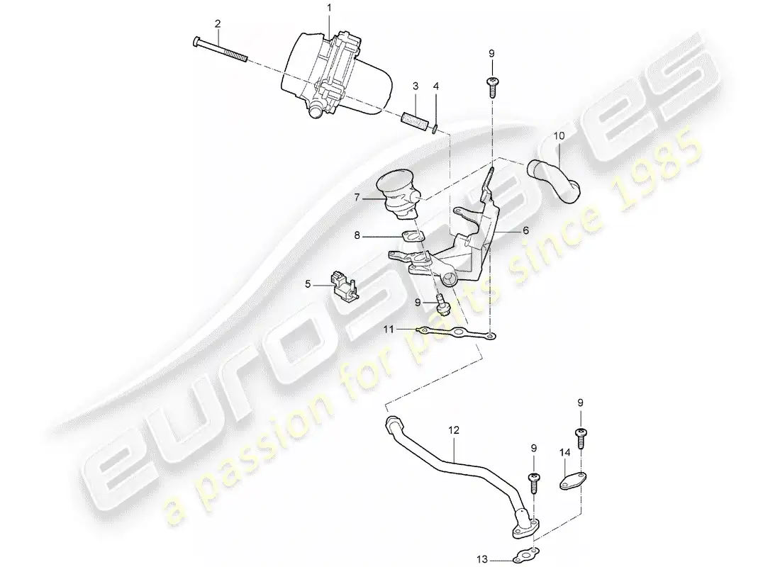 porsche 2008 (987 boxster) air injection parts diagram