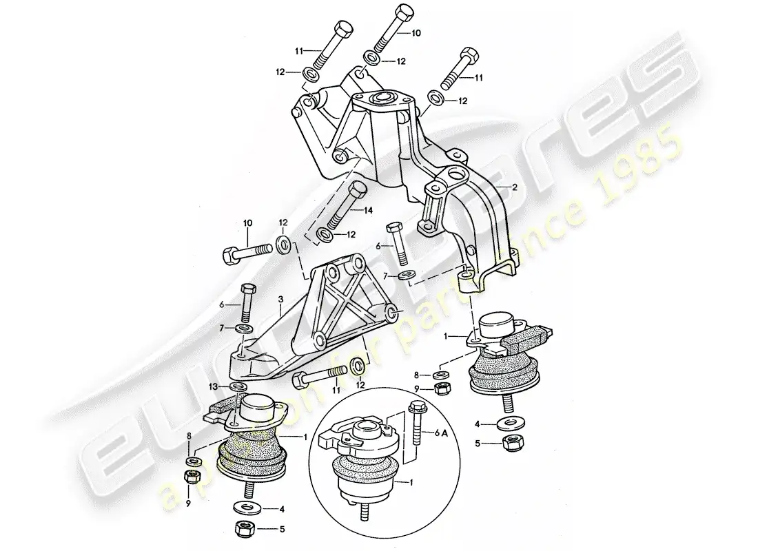 porsche 1989 (944) engine suspension parts diagram