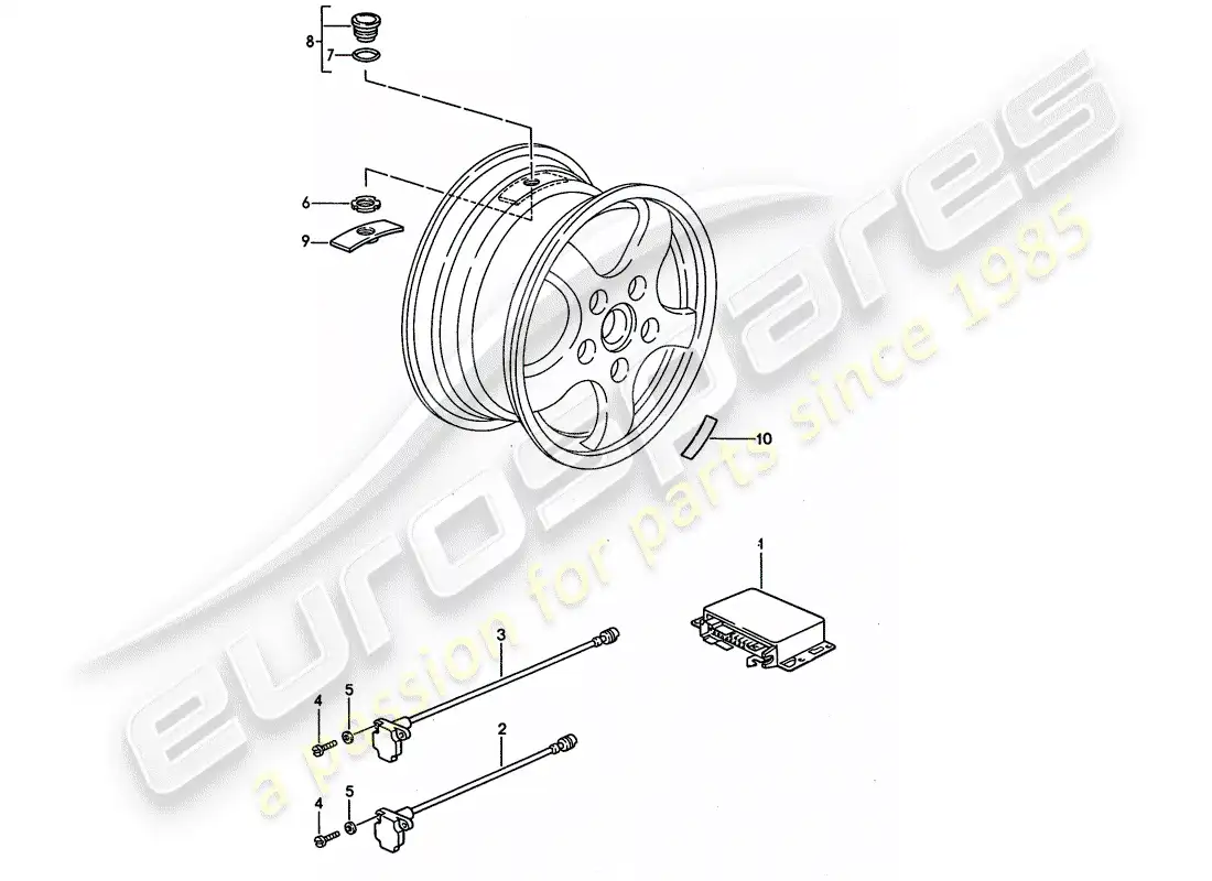 porsche 1995 (928) tire pressure control system - d >> - mj 1993 parts diagram