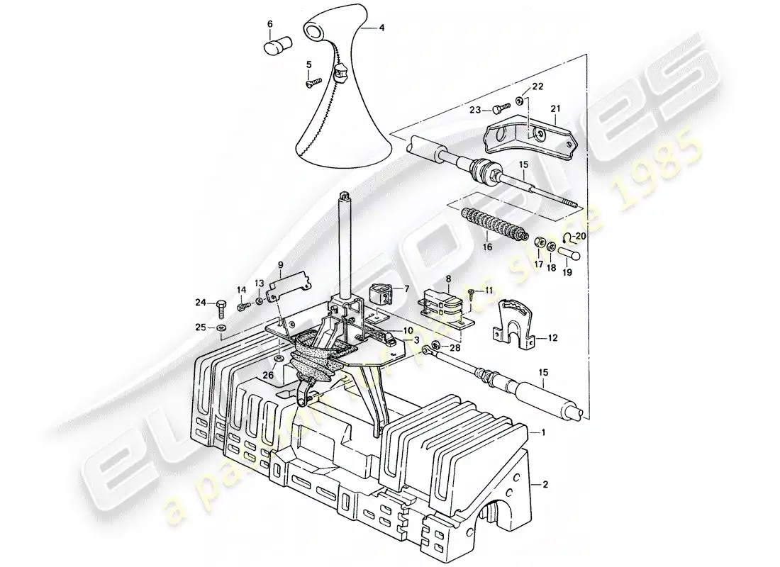 porsche 1989 (944) actuator - for - automatic transmission parts diagram