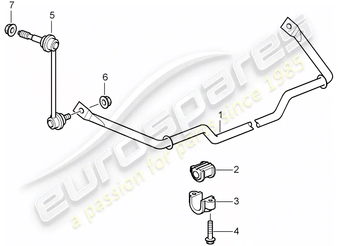 porsche 2007 (987 cayman) stabilizer parts diagram